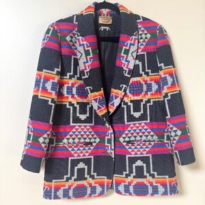 Vntg Pendleton Knockabouts Southwest Wool Blazer Southwestern Blanket USA sz M